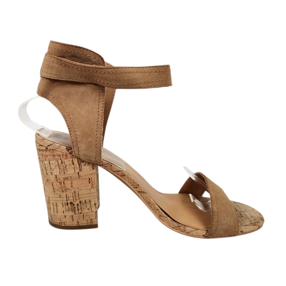 Dolce Vita Beige Tan Suede Leather Open Toe Chunky Heel Sandals Womens Size 10 - Picture 4 of 12